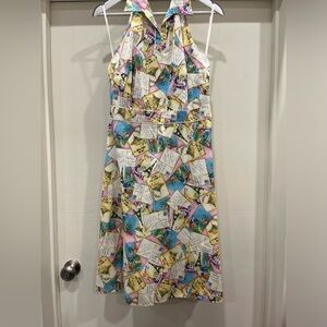 VTG Y2K Depeche Mode - Printed Halter Dress - Size 12